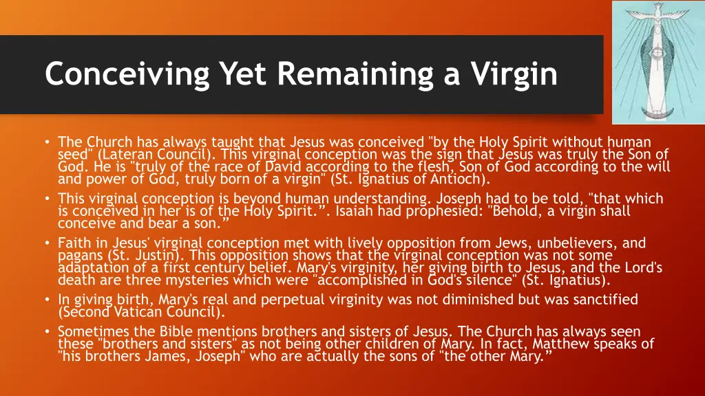 conceiving yet remaining a virgin