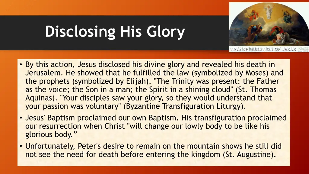 disclosing his glory