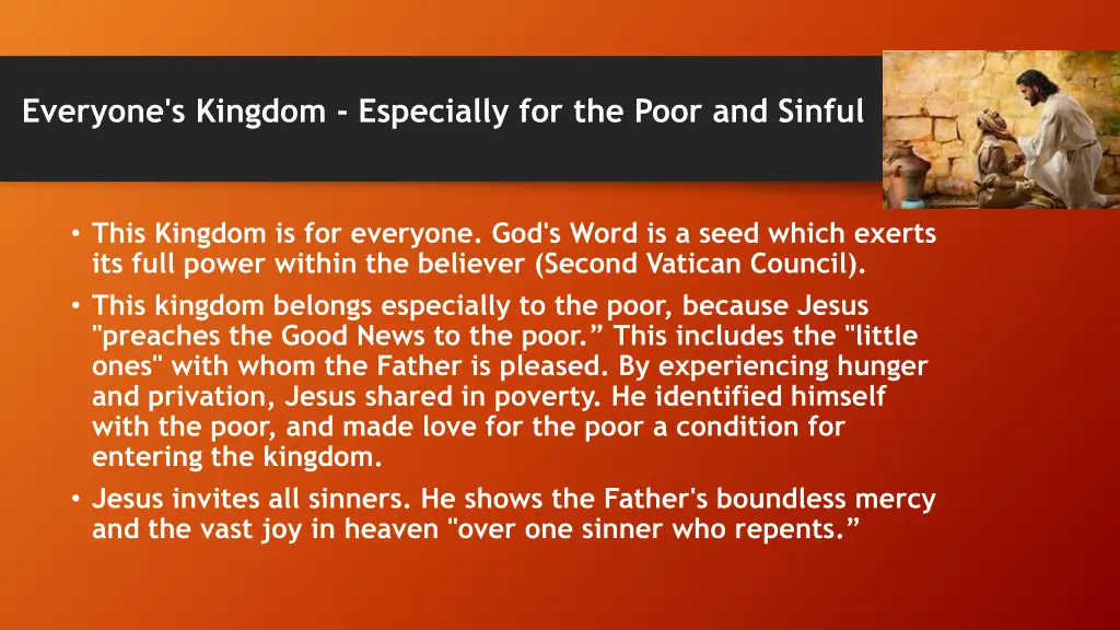 everyone s kingdom especially for the poor