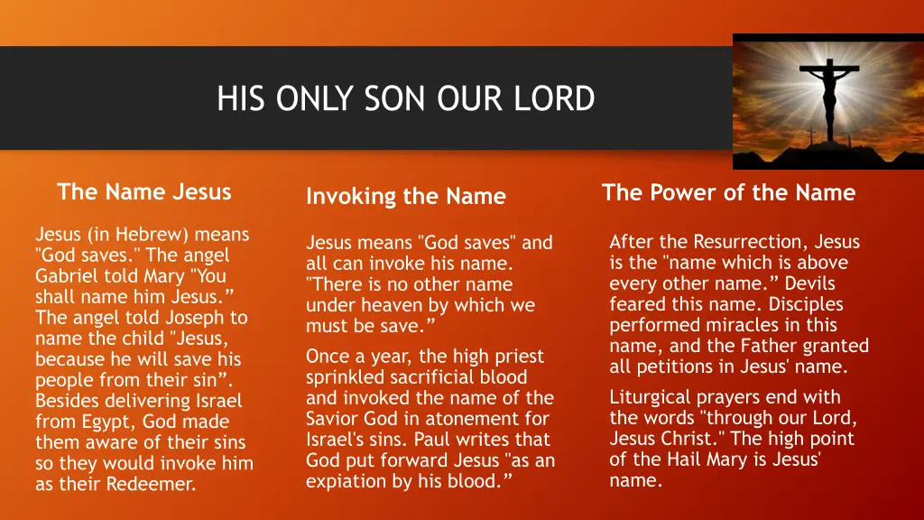 his only son our lord