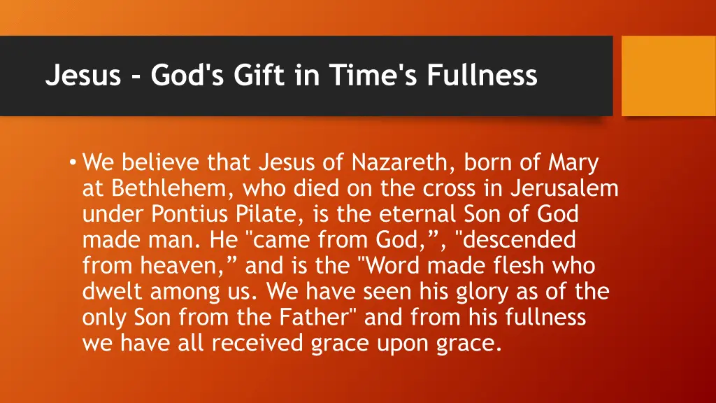 jesus god s gift in time s fullness