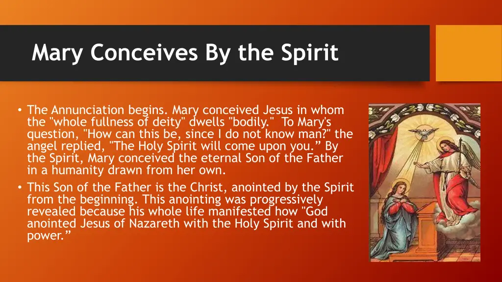 mary conceives by the spirit