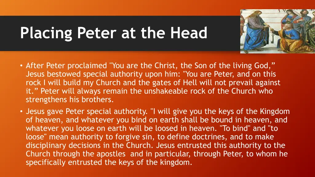 placing peter at the head