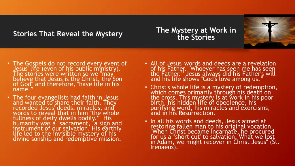 the mystery at work in the stories