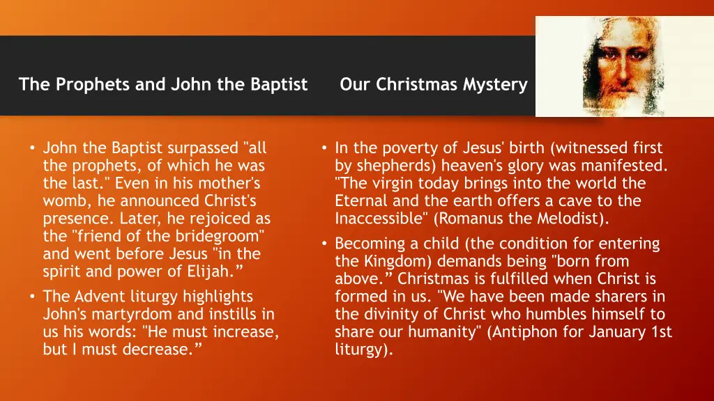the prophets and john the baptist