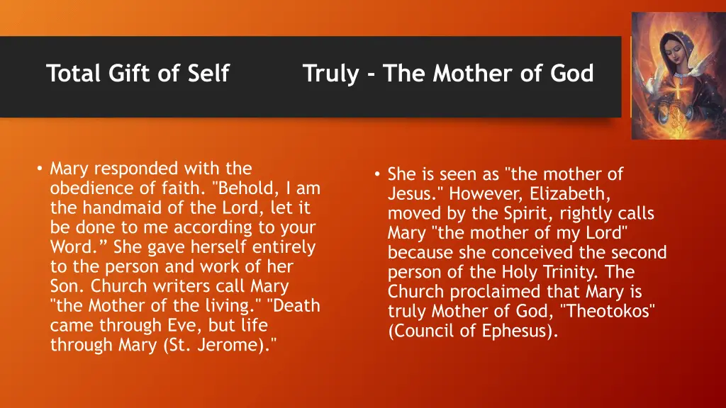 total gift of self truly the mother of god