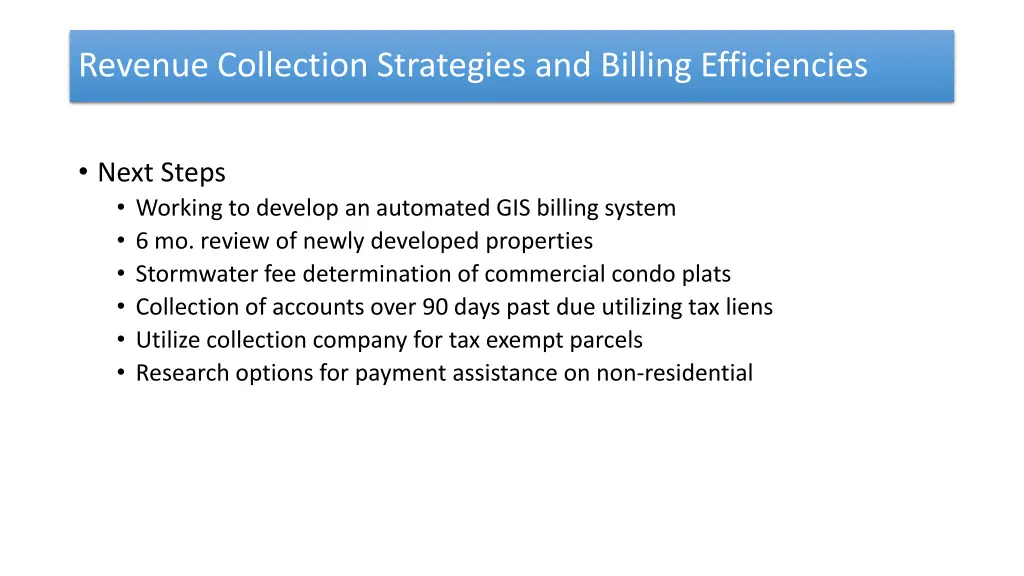 revenue collection strategies and billing