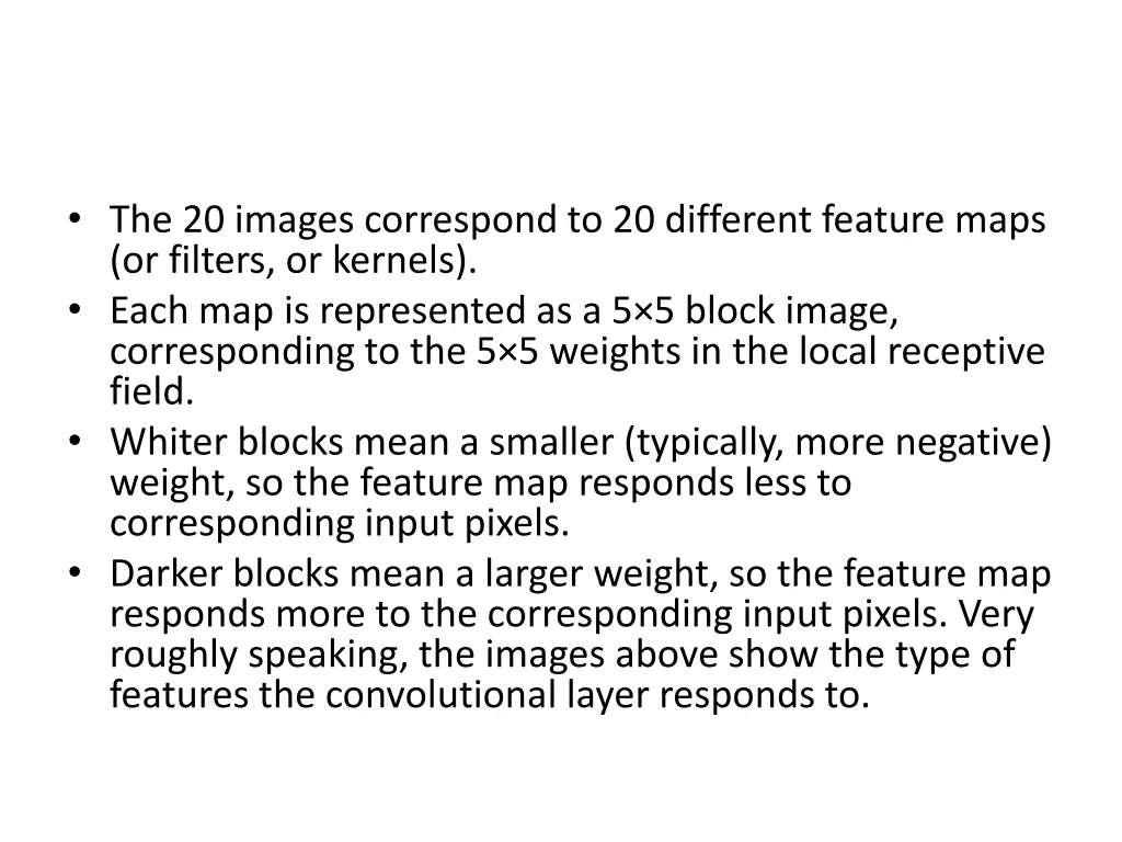 the 20 images correspond to 20 different feature