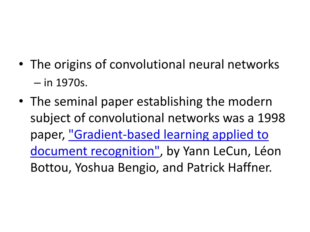 the origins of convolutional neural networks