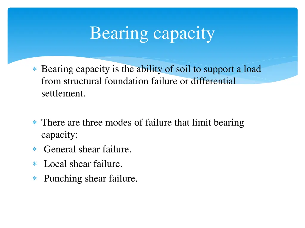 bearing capacity