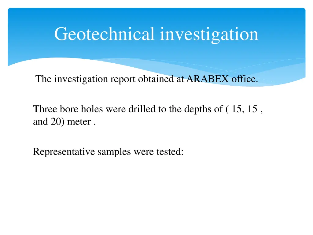 geotechnical investigation