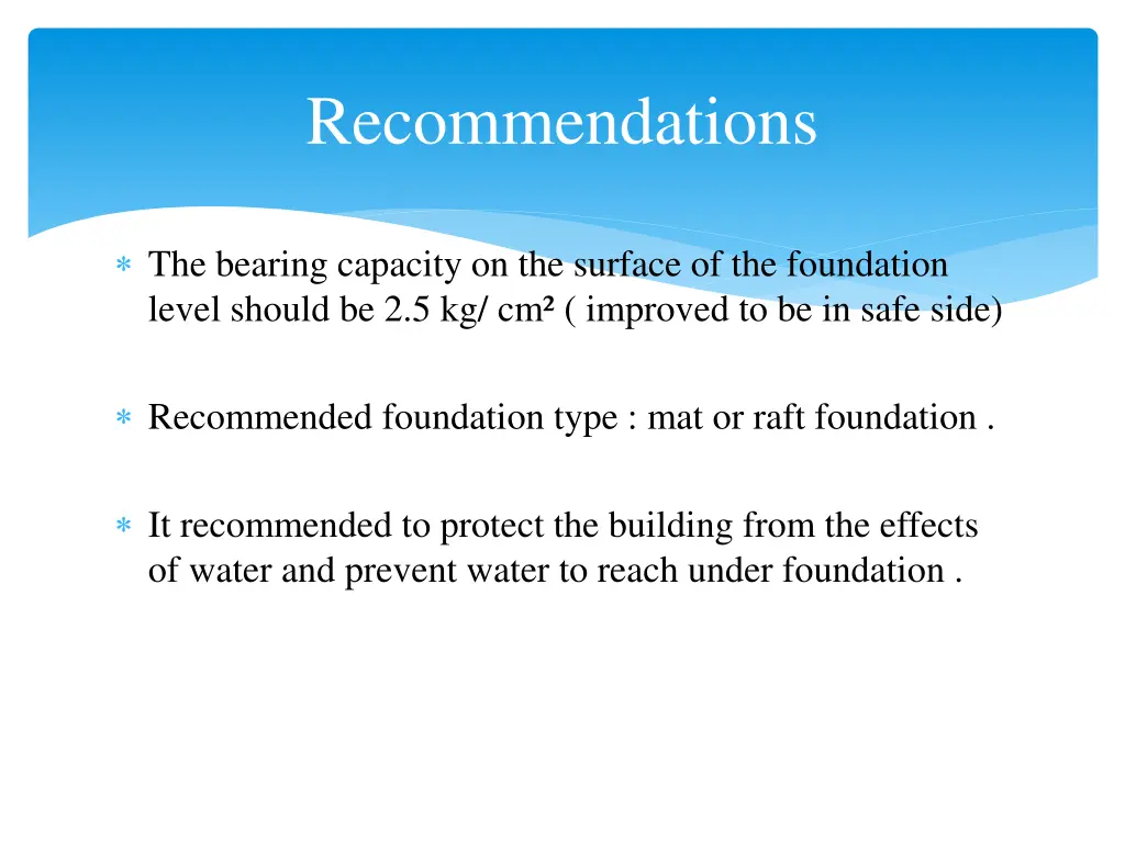 recommendations