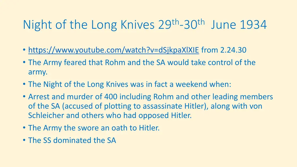 night of the long knives 29 th 30 th june 1934