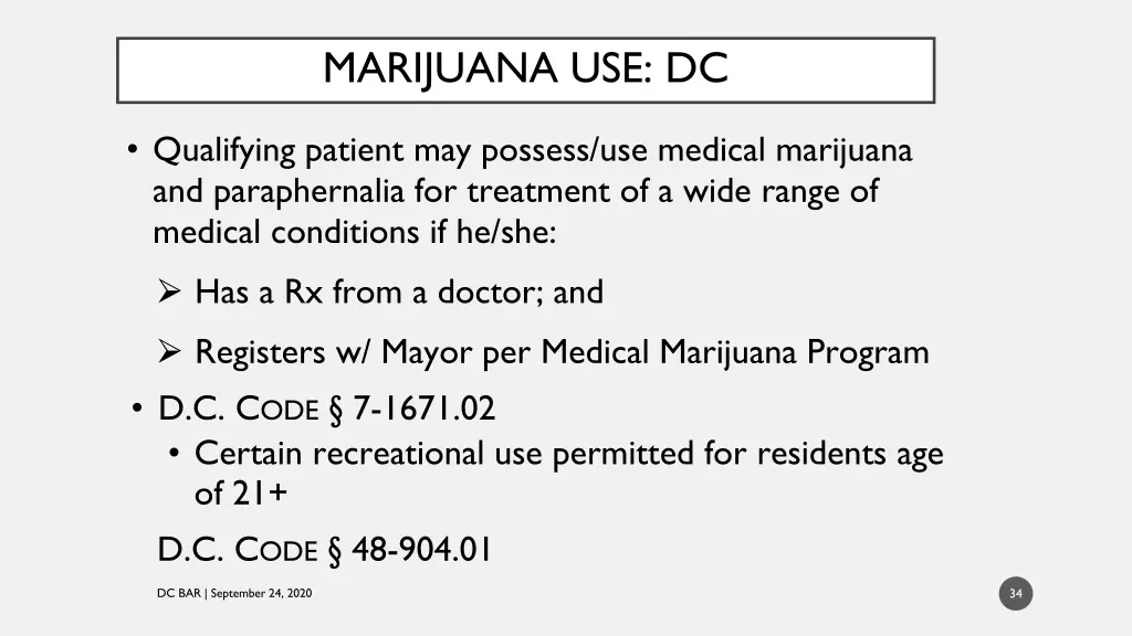 marijuana use dc