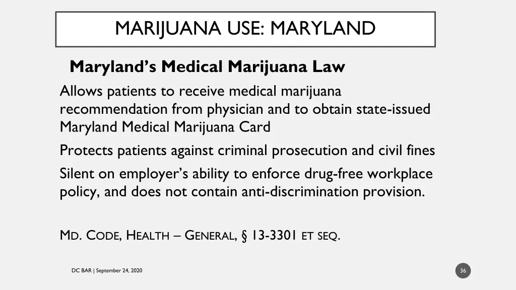 marijuana use maryland