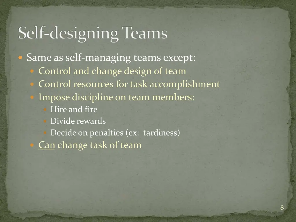 self designing teams