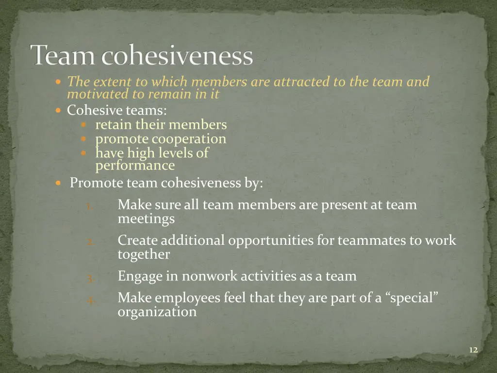 team cohesiveness