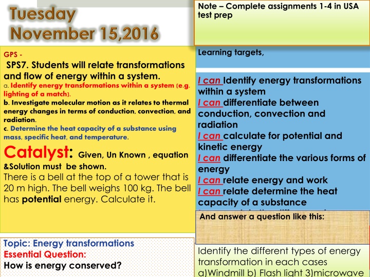 note complete assignments 1 4 in usa test prep