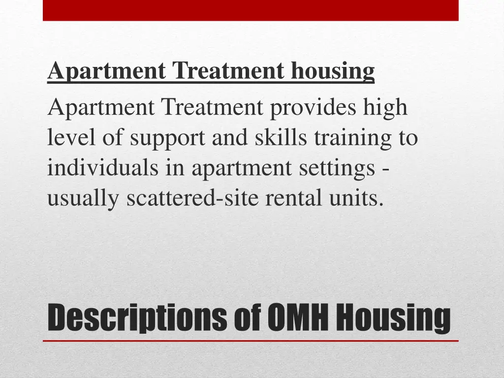 apartment treatment housing apartment treatment
