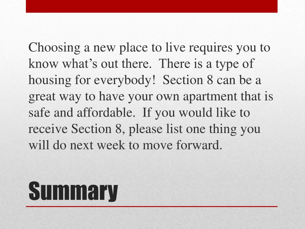 choosing a new place to live requires you to know 5