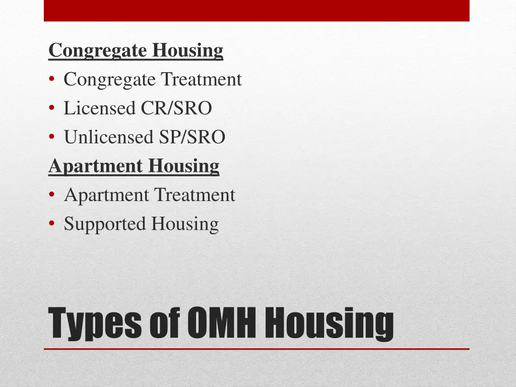 congregate housing congregate treatment licensed