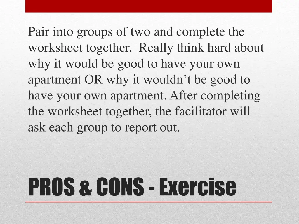 pair into groups of two and complete