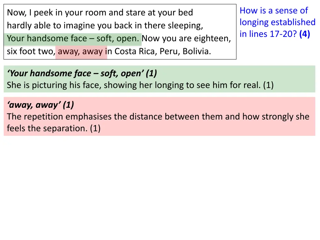 how is a sense of longing established in lines 1