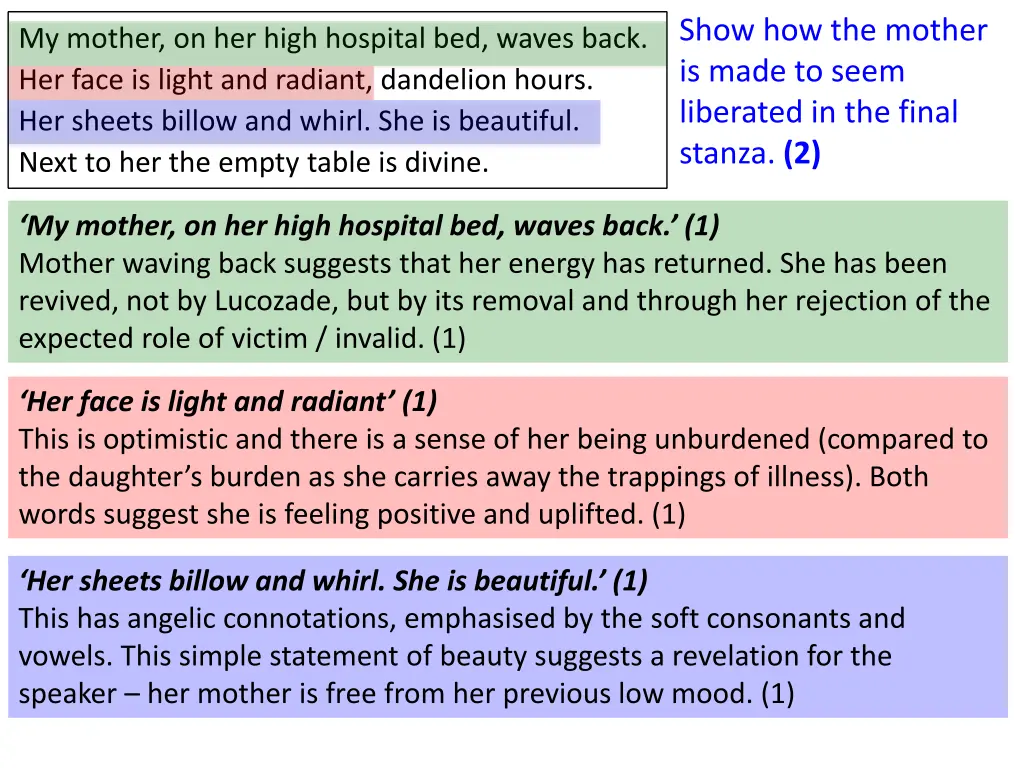 show how the mother is made to seem liberated