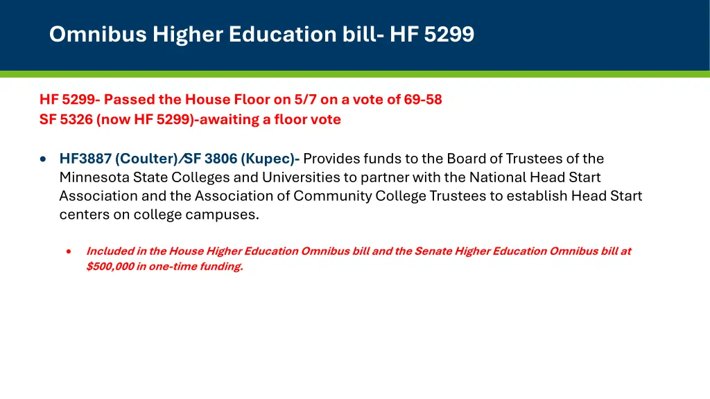 omnibus higher education bill hf 5299