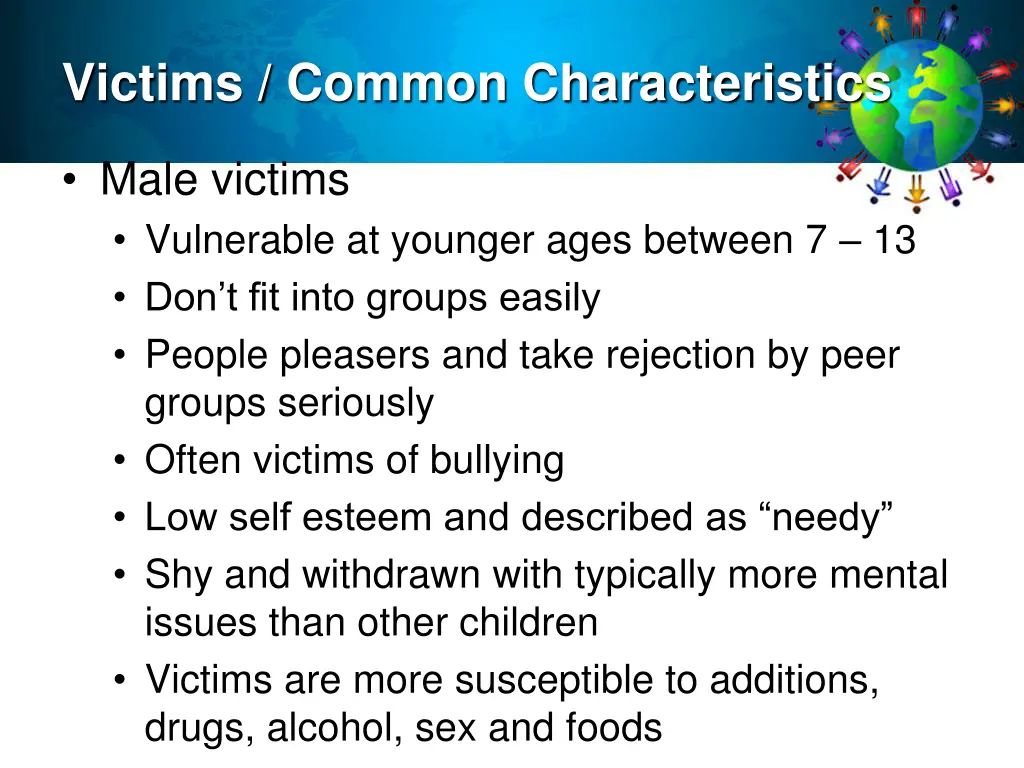 victims common characteristics 1