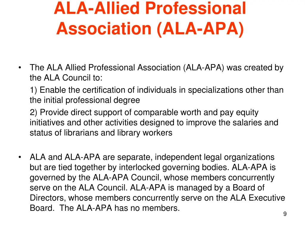 ala allied professional association ala apa