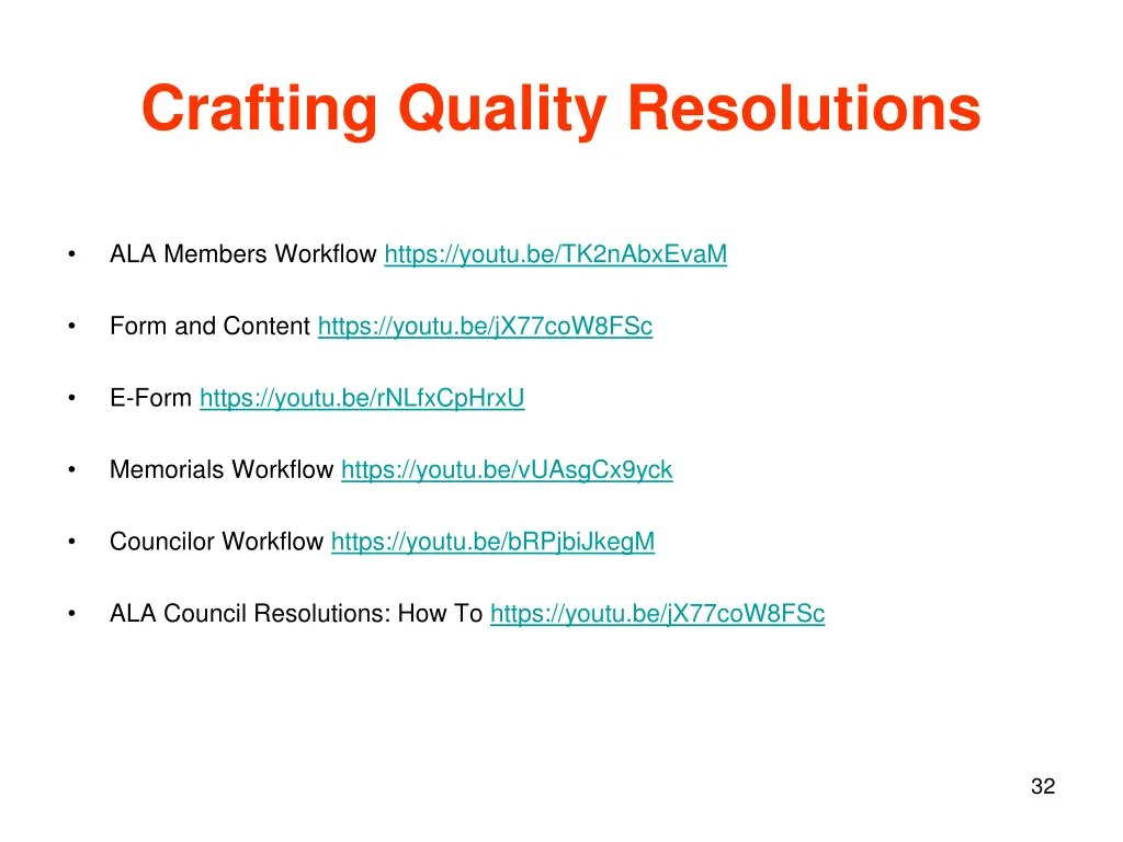 crafting quality resolutions