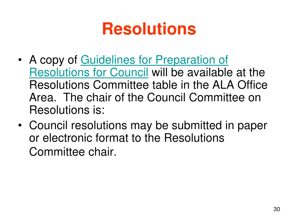 resolutions