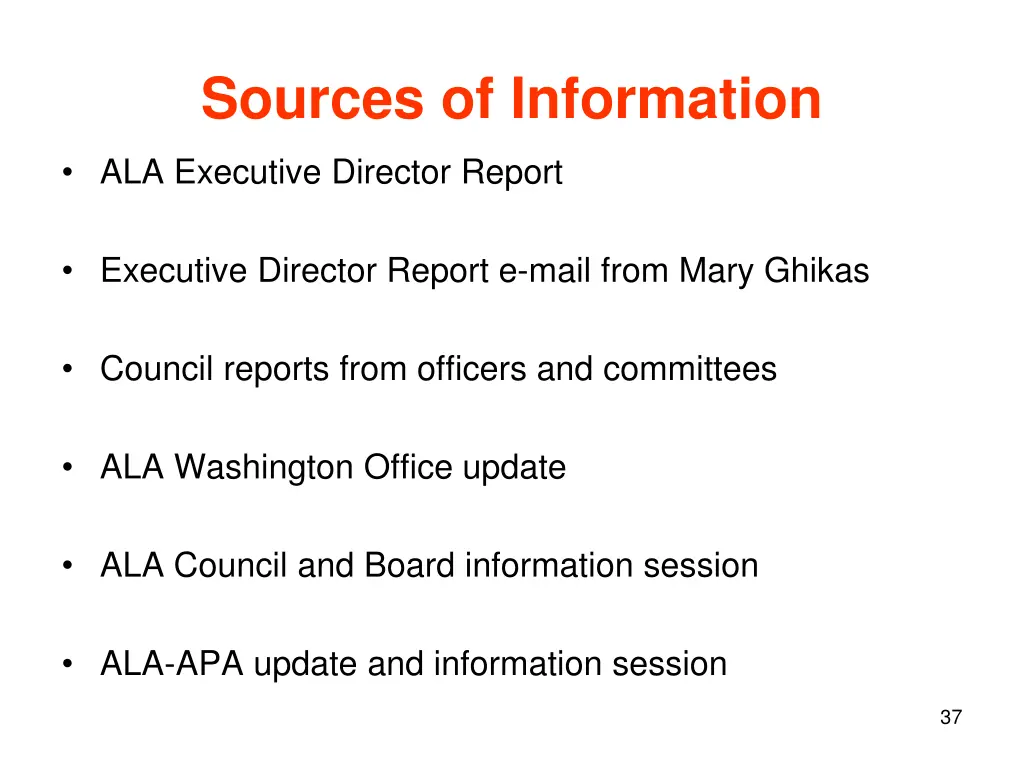 sources of information