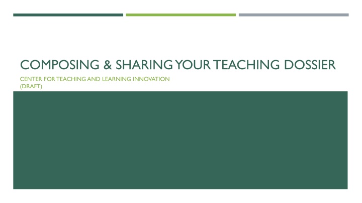 composing sharing your teaching dossier