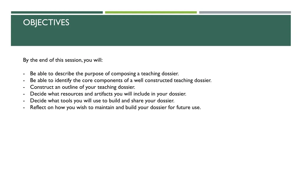objectives