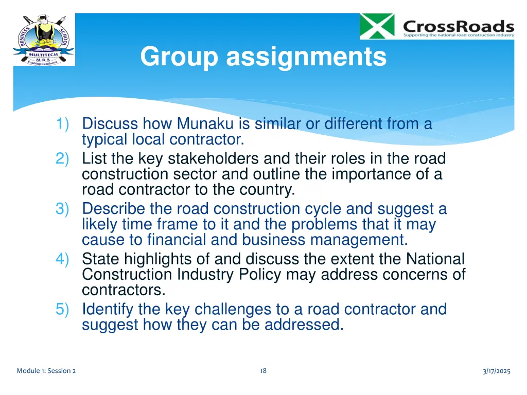 group assignments