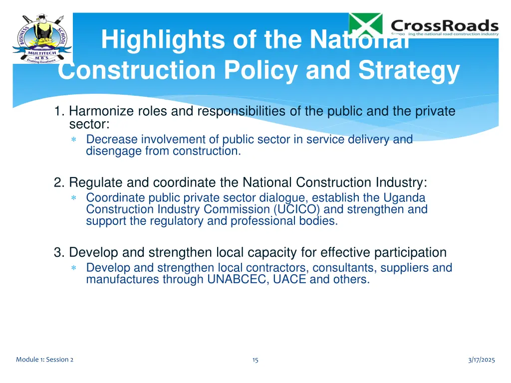 highlights of the national construction policy
