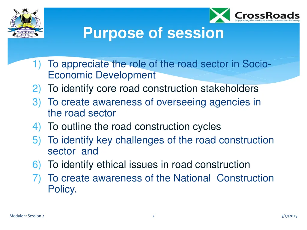 purpose of session