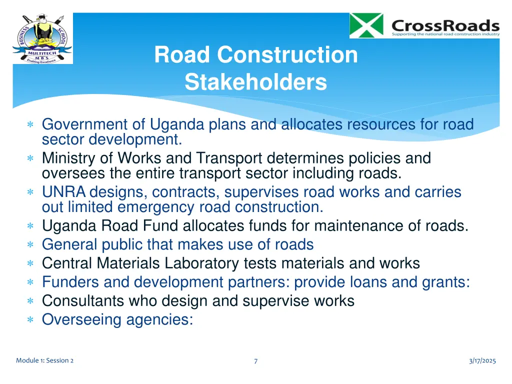road construction stakeholders