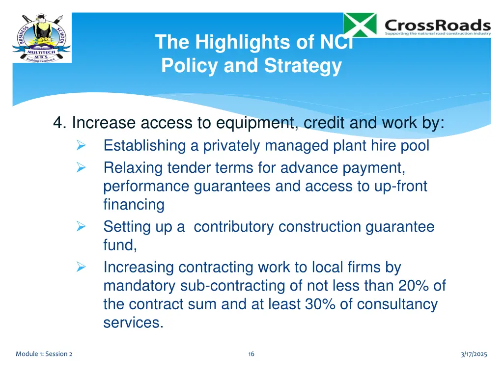 the highlights of nci policy and strategy