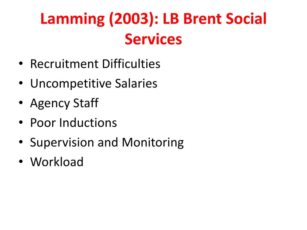 lamming 2003 lb brent social services