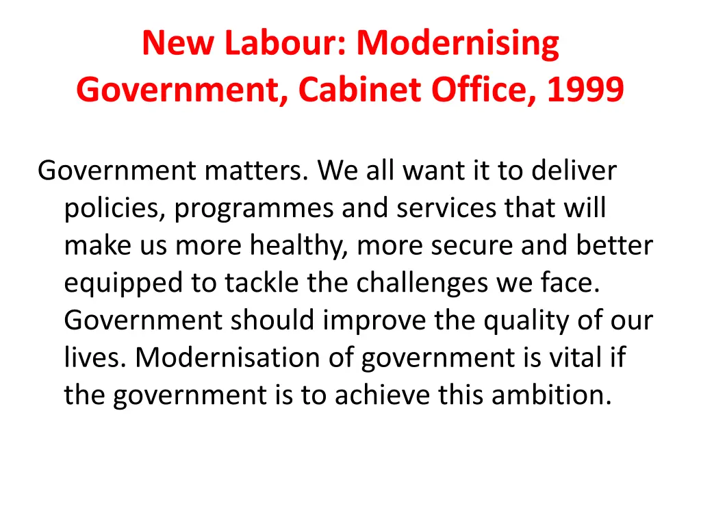 new labour modernising government cabinet office