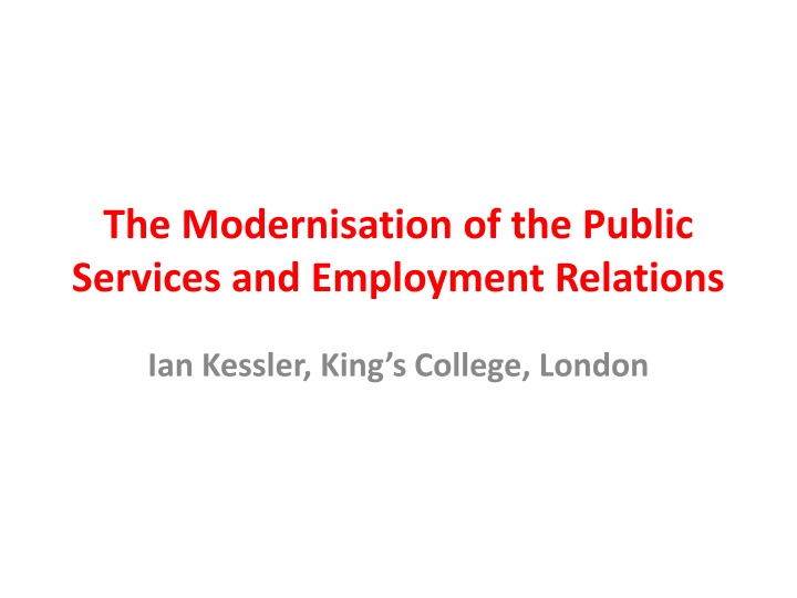 the modernisation of the public services