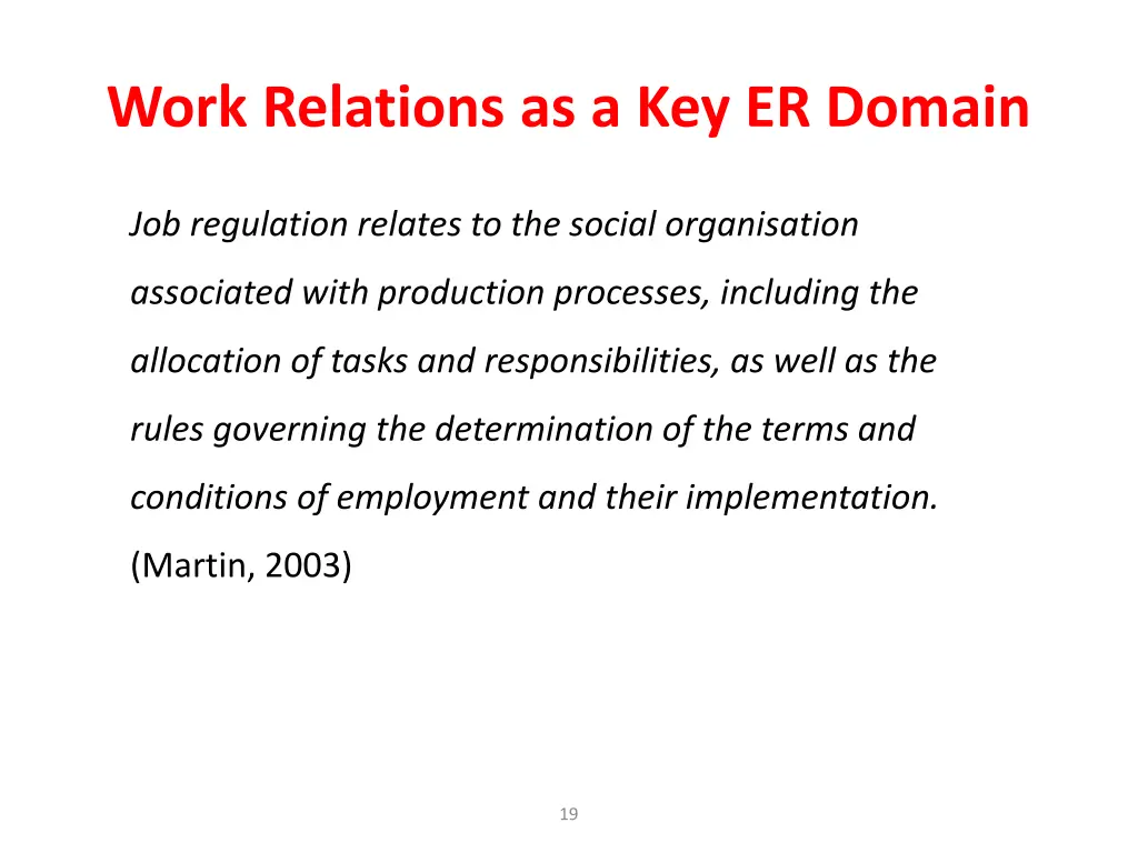 work relations as a key er domain