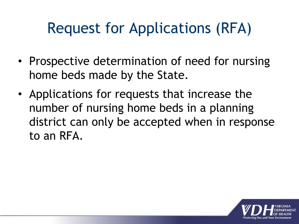 request for applications rfa
