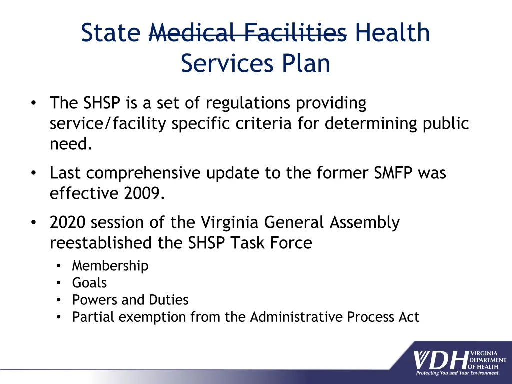 state medical facilities health services plan