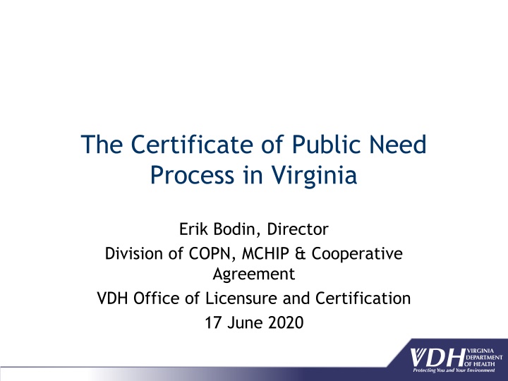 the certificate of public need process in virginia