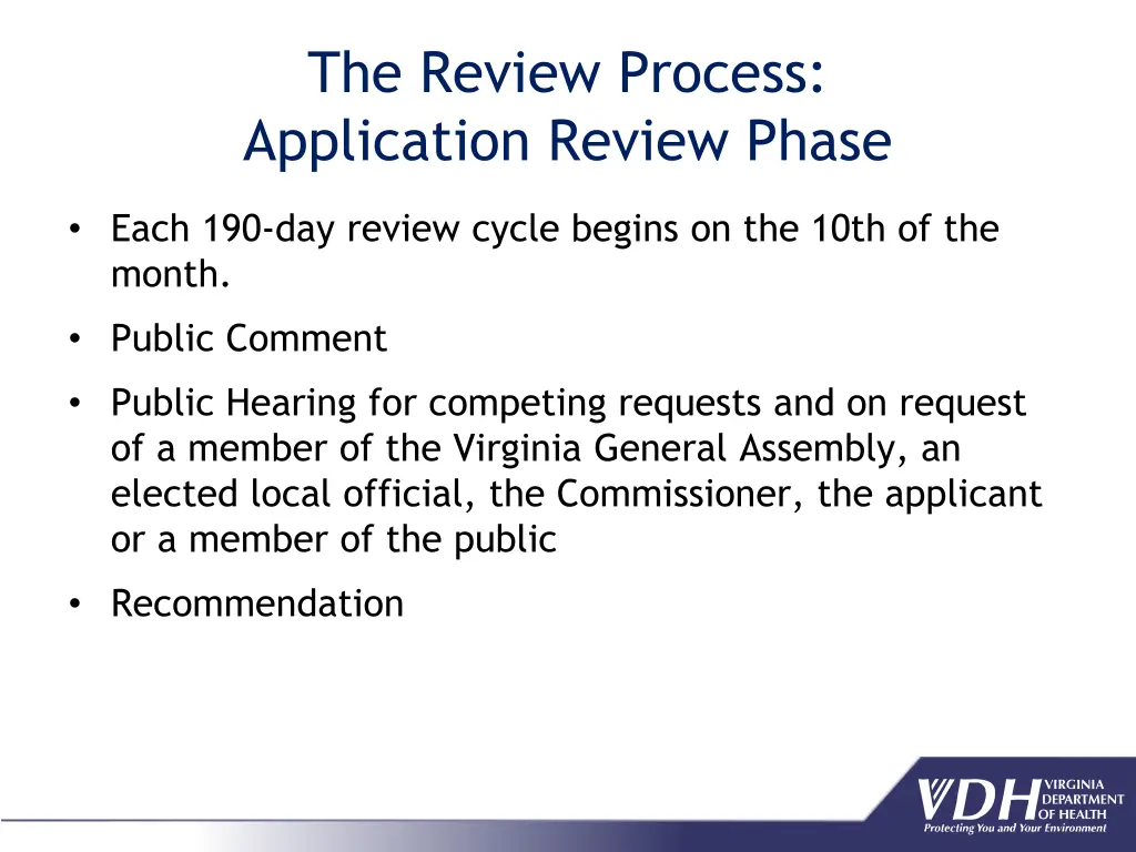 the review process application review phase