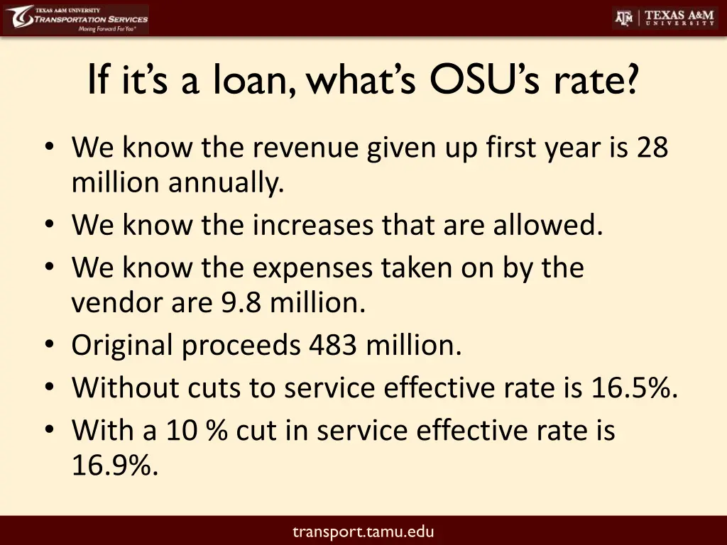 if it s a loan what s osu s rate